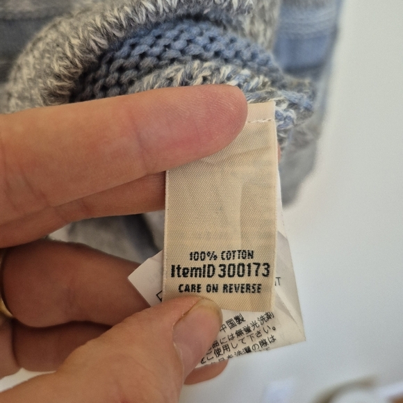 L.L. Bean Women’s Blue & Gray Striped Cotton Sweater – Size M Petite - Picture 4 of 5